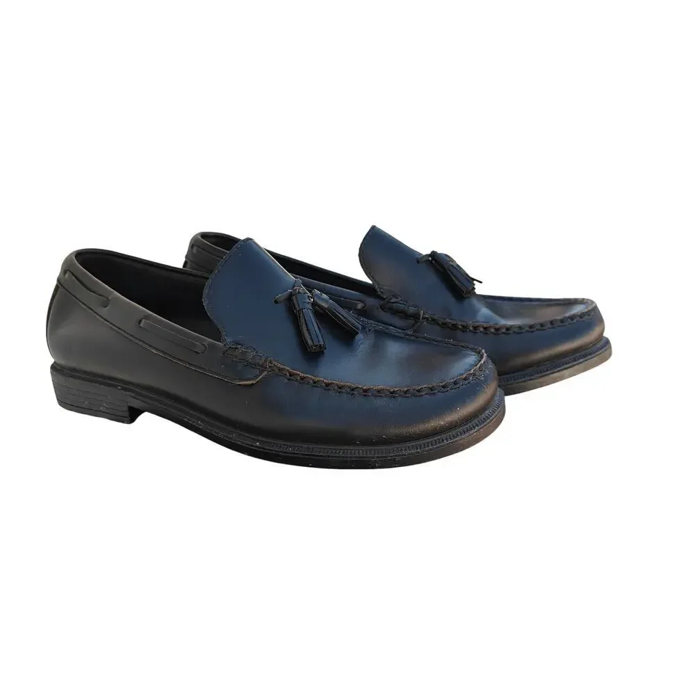 Rockport Black Leather Tassel Loafers Mens 11